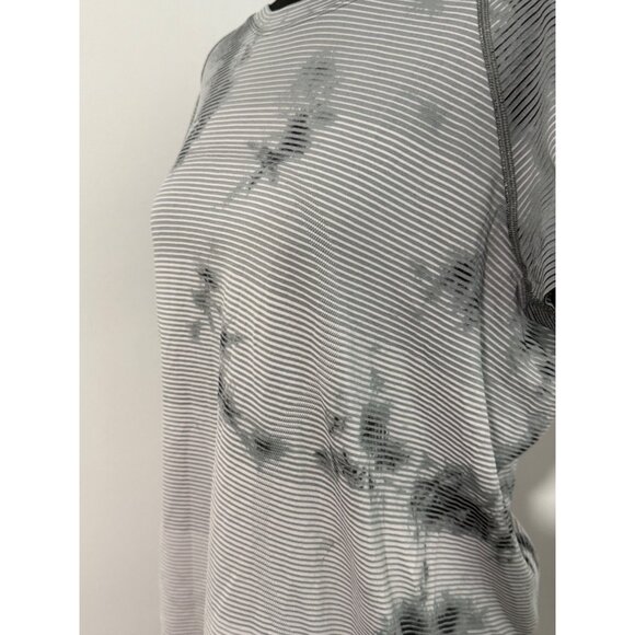 Lululemon Swiftly Tech T-Shirt Womens 12 Gray White Tie-Dye Gym Activewear Yoga - Picture 11 of 13